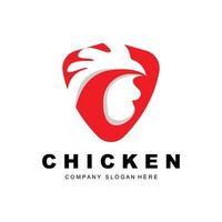 logo de poulet, vecteur d'animaux de ferme, conception pour élevage de poulets, restaurant de poulet frit, café