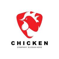 logo de poulet, vecteur d'animaux de ferme, conception pour élevage de poulets, restaurant de poulet frit, café