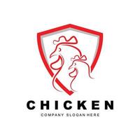 logo de poulet, vecteur d'animaux de ferme, conception pour élevage de poulets, restaurant de poulet frit, café