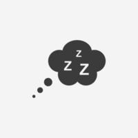 Repos, lit, sommeil, heure du coucher, signe de symbole de vecteur d'icône de détente