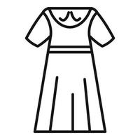 vecteur de contour d'icône d'uniforme scolaire. fille robe