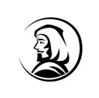 silhouette design logo archer rétro robin hood fighter. Masculin vecteur