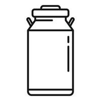 vecteur de contour d'icône de pot de lait. ferme écologique
