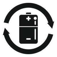 recycler l'icône de la batterie vecteur simple. eau solaire