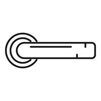 vecteur de contour d'icône de poignée de porte privée. serrure en métal