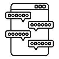 vecteur de contour d'icône de chat en ligne de forum. les gens du web