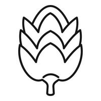 vecteur de contour d'icône d'artichaut végétal. plante alimentaire