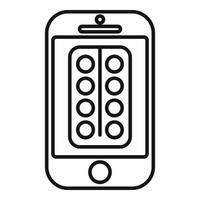 vecteur de contour d'icône d'appel médical en ligne. la santé des patients