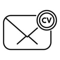 vecteur de contour d'icône de courrier cv. les internautes