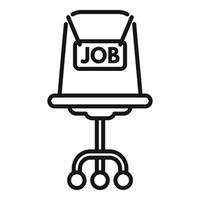 vecteur de contour d'icône de chaise de lieu de travail. emploi en ligne