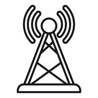 vecteur de contour d'icône de tour radio. médias Internet