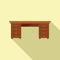 vecteur plat d'icône de petite table. mobilier en bois