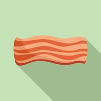 vecteur plat d'icône de bacon de bande. nourriture fumée