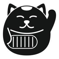 vecteur simple d'icône de chat chanceux de fortune. japon neko