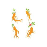 icône de ginseng logo de conception d'illustration vectorielle vecteur