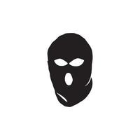 masque criminel et icône de bandit, création vectorielle de logo vecteur