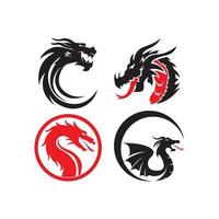 logo d'icône de tête de dragon, création vectorielle. vecteur