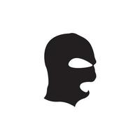 masque criminel et icône de bandit, création vectorielle de logo vecteur