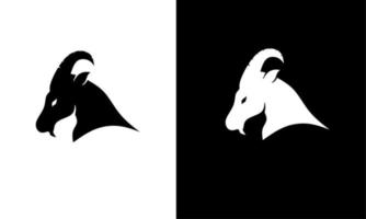 modèle de logo de tête de mouton avec un style de conception simple vecteur