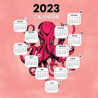 Illustration vectorielle de l'année civile 2023. la semaine commence le dimanche. modèle de calendrier annuel 2023. vecteur