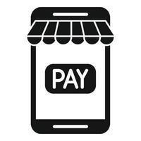 Payer l'icône de la boutique en ligne vecteur simple. paiement en argent
