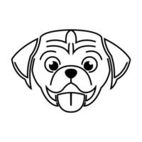 dessin au trait noir et blanc de tête de chien. bon usage pour le symbole, la mascotte, l'icône, l'avatar, le tatouage, la conception de t-shirt, le logo ou toute conception vecteur