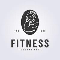 fitness gym entraînement logo découpe contour vecteur muscle illustration design