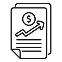 vecteur de contour d'icône de document financier. paiement bancaire