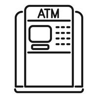 vecteur de contour d'icône de banque atm. carte financière