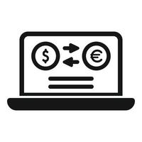 vecteur simple d'icône de conversion d'argent en ligne. financement bancaire