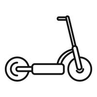 vecteur de contour d'icône de scooter électrique de coup de pied. transport vélo