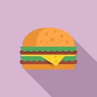 vecteur plat d'icône de hamburger. sandwich au petit pain