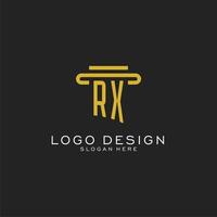 logo initial rx avec un design de style pilier simple vecteur