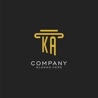 logo initial ka avec un design de style pilier simple vecteur