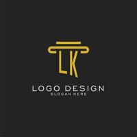 logo initial lk avec un design de style pilier simple vecteur