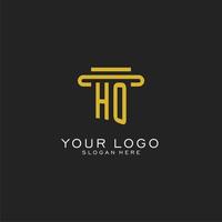 logo initial ho avec un design de style pilier simple vecteur