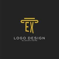 ex logo initial avec un design de style pilier simple vecteur