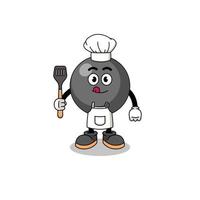 mascotte, illustration, de, symbole point, chef cuisinier vecteur