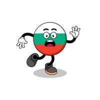 illustration de mascotte de drapeau bulgarie glissant vecteur