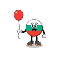 dessin animé du drapeau de la bulgarie tenant un ballon vecteur