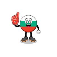 mascotte de dessin animé des fans du drapeau bulgare numéro 1 vecteur