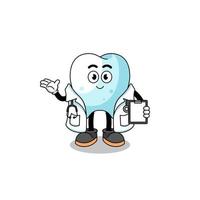 mascotte de dessin animé de médecin des dents vecteur