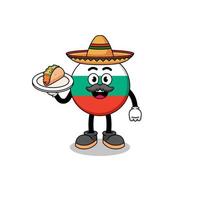 caricature de personnage du drapeau de la bulgarie en tant que chef mexicain vecteur