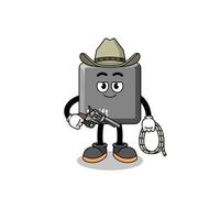 mascotte de personnage de la touche Maj du clavier en tant que cow-boy vecteur