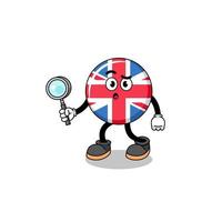 mascotte du drapeau du royaume uni à la recherche vecteur