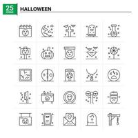 25 fond de vecteur de jeu d'icônes d'halloween