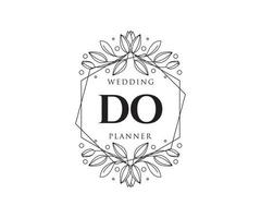 faire initiales lettre mariage monogramme logos collection, modèles minimalistes et floraux modernes dessinés à la main pour cartes d'invitation, enregistrer la date, identité élégante pour restaurant, boutique, café en image vectorielle vecteur