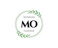 mo initiales lettre mariage monogramme logos collection, modèles minimalistes et floraux modernes dessinés à la main pour cartes d'invitation, réservez la date, identité élégante pour restaurant, boutique, café en image vectorielle vecteur