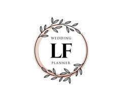 lf initiales lettre collection de logos de monogramme de mariage, modèles minimalistes et floraux modernes dessinés à la main pour cartes d'invitation, réservez la date, identité élégante pour restaurant, boutique, café en image vectorielle vecteur