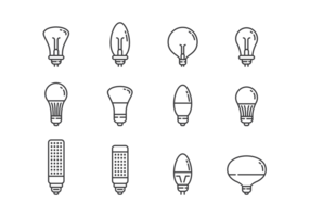 Vecteur d'icônes des lumières LED